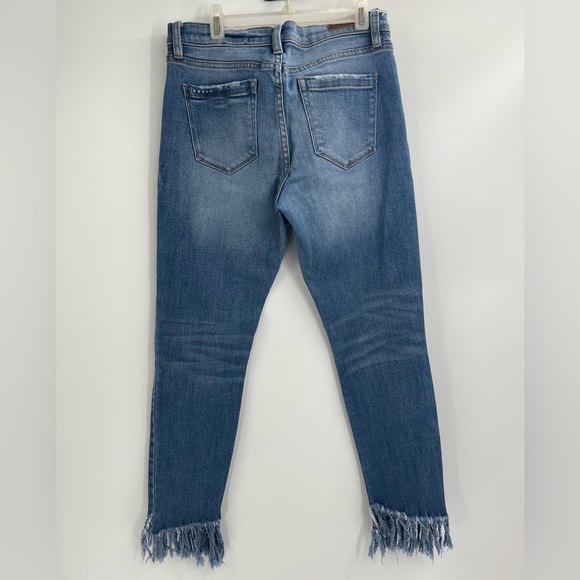 Blanknyc The Reade Skinny Classique Jeans rayed Blue Distress Fringe Hem Size 28 - Picture 5 of 10